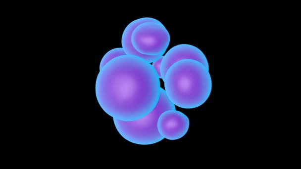 概要幾何学的形状の泡の3Dアニメーション ボールの衝突 休日の概念 祭りの背景 — ストック動画
