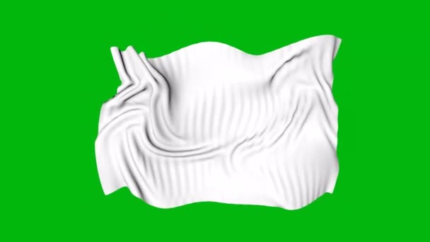 Animation Von Textilien Weißer Farbe Chroma Taste Grüner Bildschirm Grüner — Stockvideo