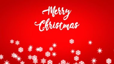 Kar taneli Noel kar yağışı - Kırmızı zemin üzerinde yavaşça 4K Animasyon yükseliyor - (Sonsuz döngü) Kar taneli bayram yağışı. Noel selamları 3 boyutlu animasyon.