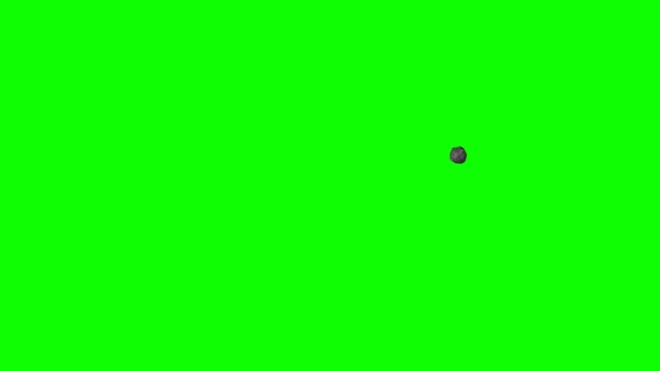 小行星流星雨在绿色的屏风中飞旋 现实的石材动画在绿色屏幕上 3D动画 Chrome键 — 图库视频影像