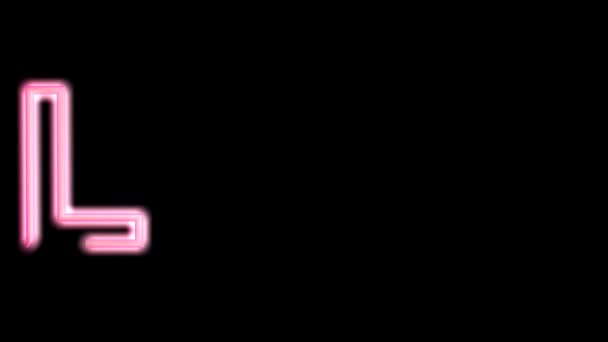 Анимация Розовых Неоновых Букв Любовь Отношения Доброта День Святого Валентина — стоковое видео