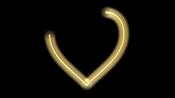 Appearance Golden Heart Black Background Render Animation Video Effect Valentine — Stockvideo