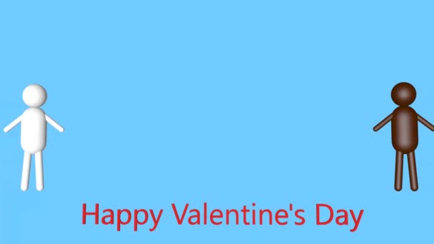 Lgbtコミュニティのためのハッピーバレンタインデーの挨拶 3Dアニメーション プライド — ストック動画