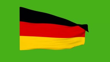 Flag of Germany on a green screen. 3D animation.