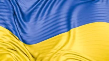 The flag of ukraine is moving, close-up. 3D animation.