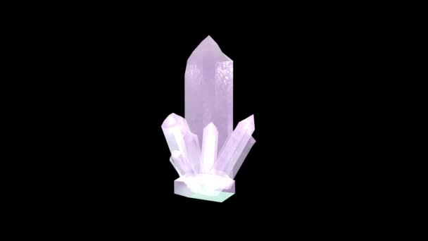Purple Glowing Crystal Green Background Animation Magic Esoteric Rituals Crystal — Αρχείο Βίντεο