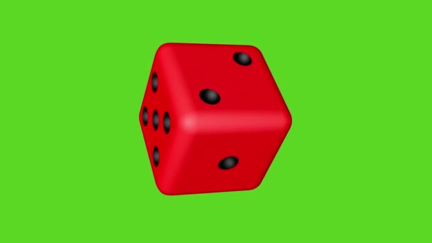 Dice Spinning Green Screen Animation — Stock Video