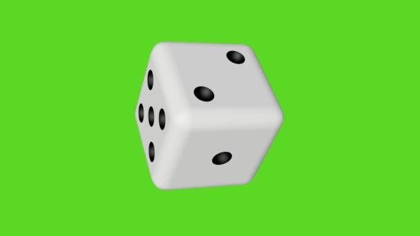 Dice Spinning Green Screen Animation — Video Stock