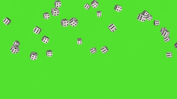 Rain Dice Green Screen Chroma Key Animation — Stockvideo