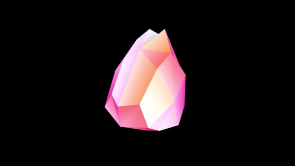 Rotation Colored Neon Stone Animation — Stock Video