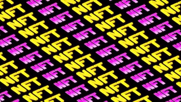 Nft Crypto Neon Art Sign Non Fungible Token Unique Collectibles — 비디오