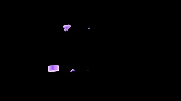 Ошибка 404 Анимация Фиолетового Текста Черном Фоне Анимация Сайта — стоковое видео