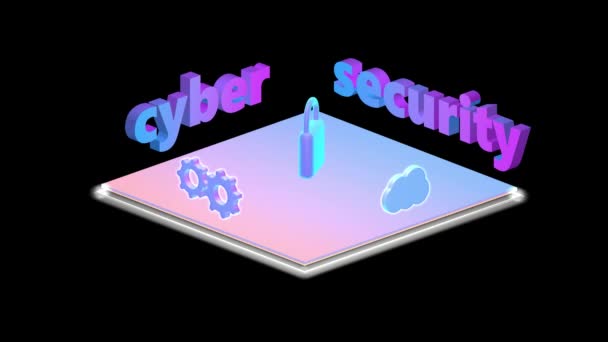 Cyber Sicurezza Scena Animata Sicurezza Delle Informazioni Nei Social Network — Video Stock