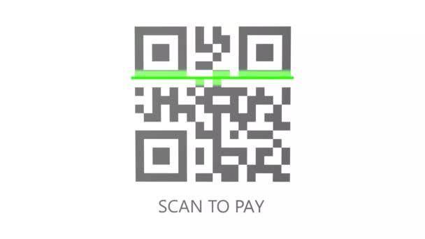 Barcode Icon Text Scan Pay Animation Seamless Looping Animation Concept — Stock Video