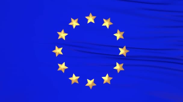 Animacja Flagi Unii Europejskiej Pełnym Kadrze Zbliżenie Animacja — Wideo stockowe
