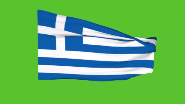 Animation Flag Greece Green Screen Chroma Key Greek State Flag — Video Stock