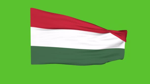 Σημαία Της Ουγγαρίας Πράσινη Οθόνη Κινούμενα Σχέδια — Αρχείο Βίντεο