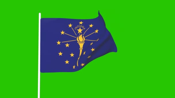 Animation Indiana State Flag Green Screen Animation — Wideo stockowe