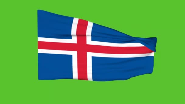 Bandera Isla Una Pantalla Verde Animación — Vídeo de stock