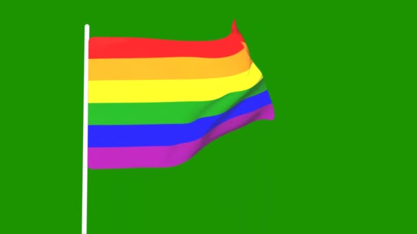 Lgbt Flag Green Screen Animation Liberal Values Diversity Tolerance Democracy — Stockvideo
