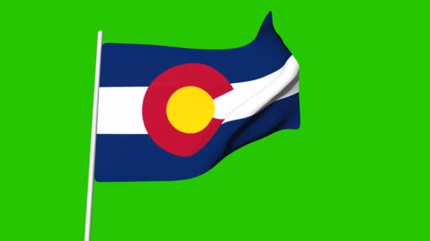 Animation Colorado State Flag Green Screen Animation — Video