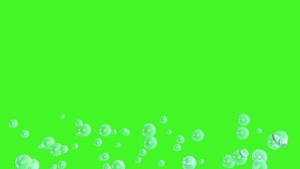 Air Bubbles Fly Background Green Screen Effect Boiling Water Animation — Video Stock