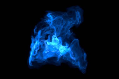 Soyut illüstrasyon, mavi uzay vücudu. Uzay ve galaksi kavramı. Mavi Samanyolu. 3 boyutlu görüntüleme. Soyut desenli figür. İç..