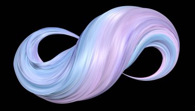 Sonsuzluğun 3 boyutlu çizimi, yağlı boya stilinde. Soyut üç boyutlu figür. Tasarım veya web sitesi için parlak modern illüstrasyon.