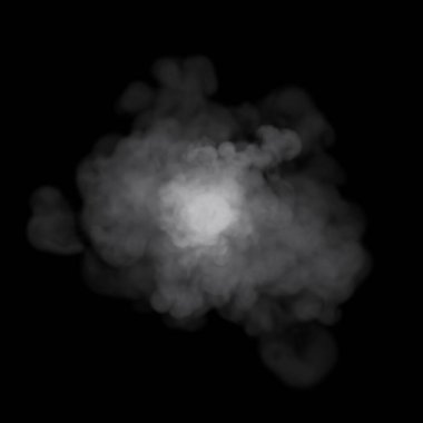 3D render of white smoke. Smoke rises and fills the space. Fog, white and gray smoke background. 