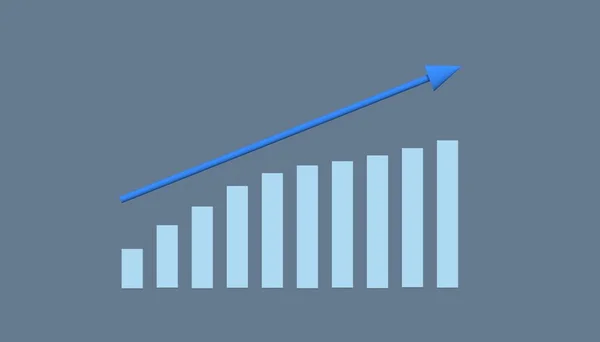 Rendering Del Grafico Crescita Freccia Sale Concetto Economia Affari Statistiche — Foto Stock