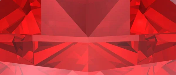 Abstract Glass Geometric Red Background Render — Stock Photo, Image