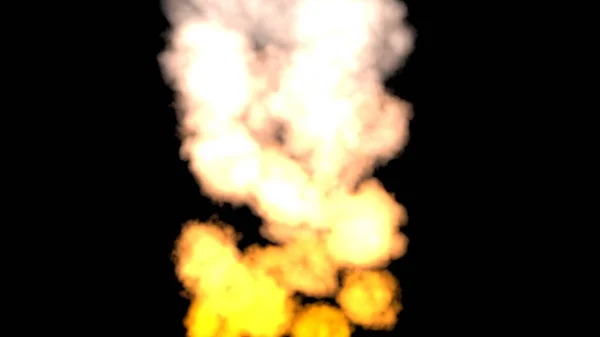爆発と煙で火災 デザイン要素 明るい背景 3Dレンダリング — ストック写真