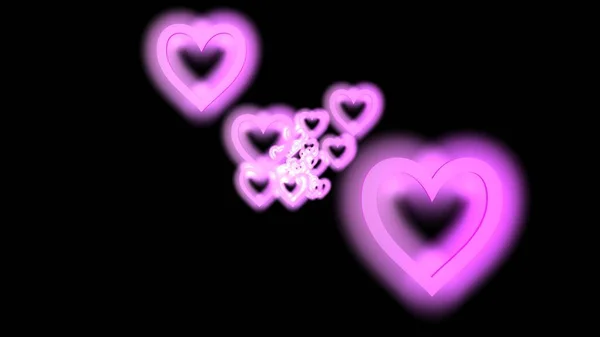 Neon Hearts Background Hearts Valentine Day — Stock Photo, Image