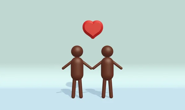 Soyut siyah LGBT çifti. LGBT ilişkileri ve aile kavramı. Aşkın sembolü, hoşgörünün..
