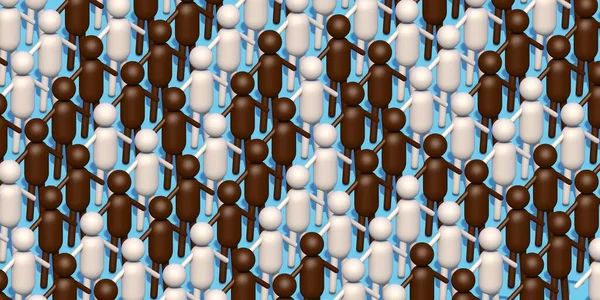 Soyut insanların geçmişleri. İnsan dostluğu kavramı. Birçok insan birlikte duruyor. 3 Boyutlu Hazırlama