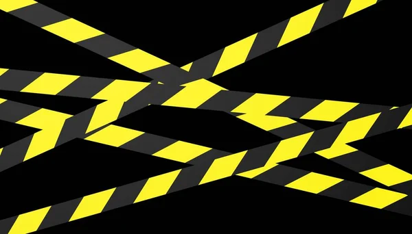 黑色背景的警用带子3D渲染 有栅栏的禁区 — 图库照片