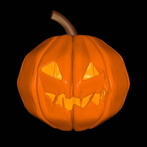 Silhouette of a glowing scary pumpkin. Background for Halloween. 3D rendering