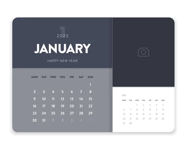 Kreative Minimale Geschäft Monatliche 2023 Kalendervorlage Vektor Schreibtisch Wandkalender Für — Stockvektor