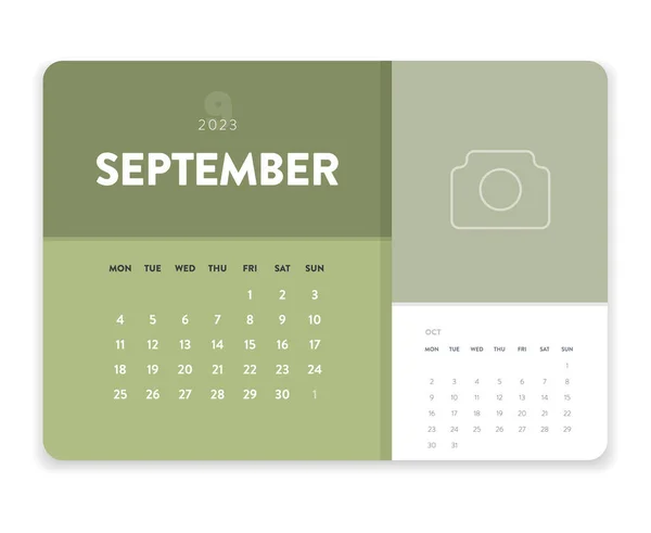 Creatief Minimale Zakelijke Maandelijkse 2023 Kalender Template Vector Bureauwandkalender Voor — Stockvector