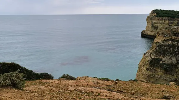 Misty Horizons Kıyı Kayalıkları Üzerinde