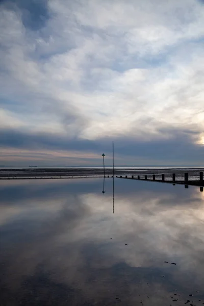 Reflections Westcliff Beach Southend Sea Essex England Egyesült Királyság — Stock Fotó
