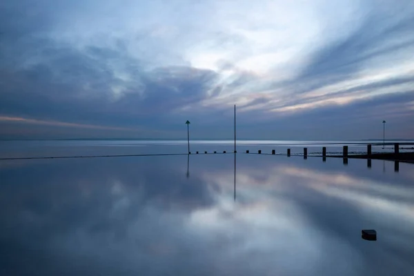 Reflections Westcliff Beach Southend Sea Essex England United Kingdom — Photo