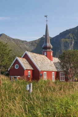 Flakstad Kilisesi, Flakstadoya, Lofoten Adaları, Norveç
