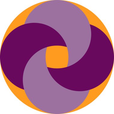 Turuncu arka planda mor ve lavantalı halkalar