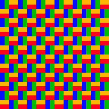 Şablon mavi, yeşil, kırmızı ve sarı dikdörtgenlerden tasarlandı