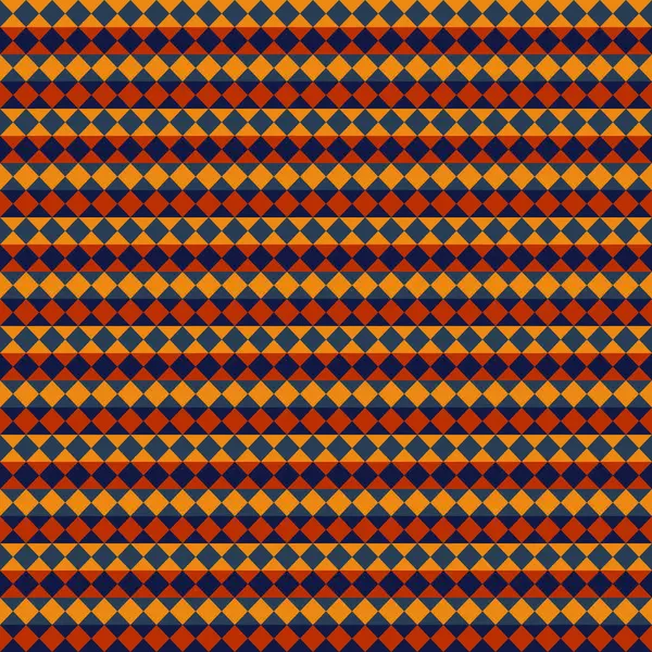 Koyu mavi, altın ve turuncu elmaslardan oluşan desen