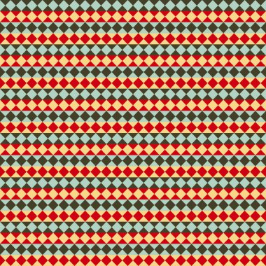 Koyu renk haki yeşili, kırmızı, soluk sarı ve nane yeşili elmaslar tarafından yaratılmış.