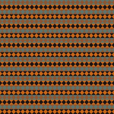 Gri-mavi, turuncu, kahverengi ve siyah elmaslar tarafından oluşturulan desen