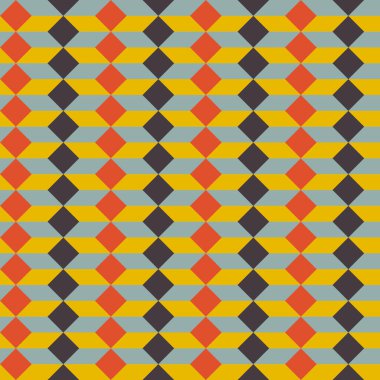 Kalıp mavi-gri, sarı, turuncu ve kahverengi elmaslar tarafından oluşturuldu