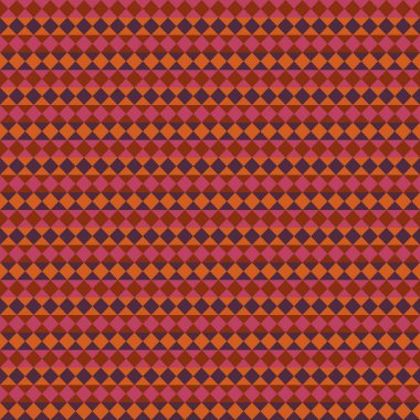 Pembe, turuncu, kahverengi ve mor elmaslar tarafından oluşturulan desen